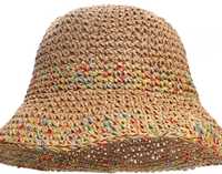 Kapelusz słomkowy kolorowa plecionka BUCKET HAT