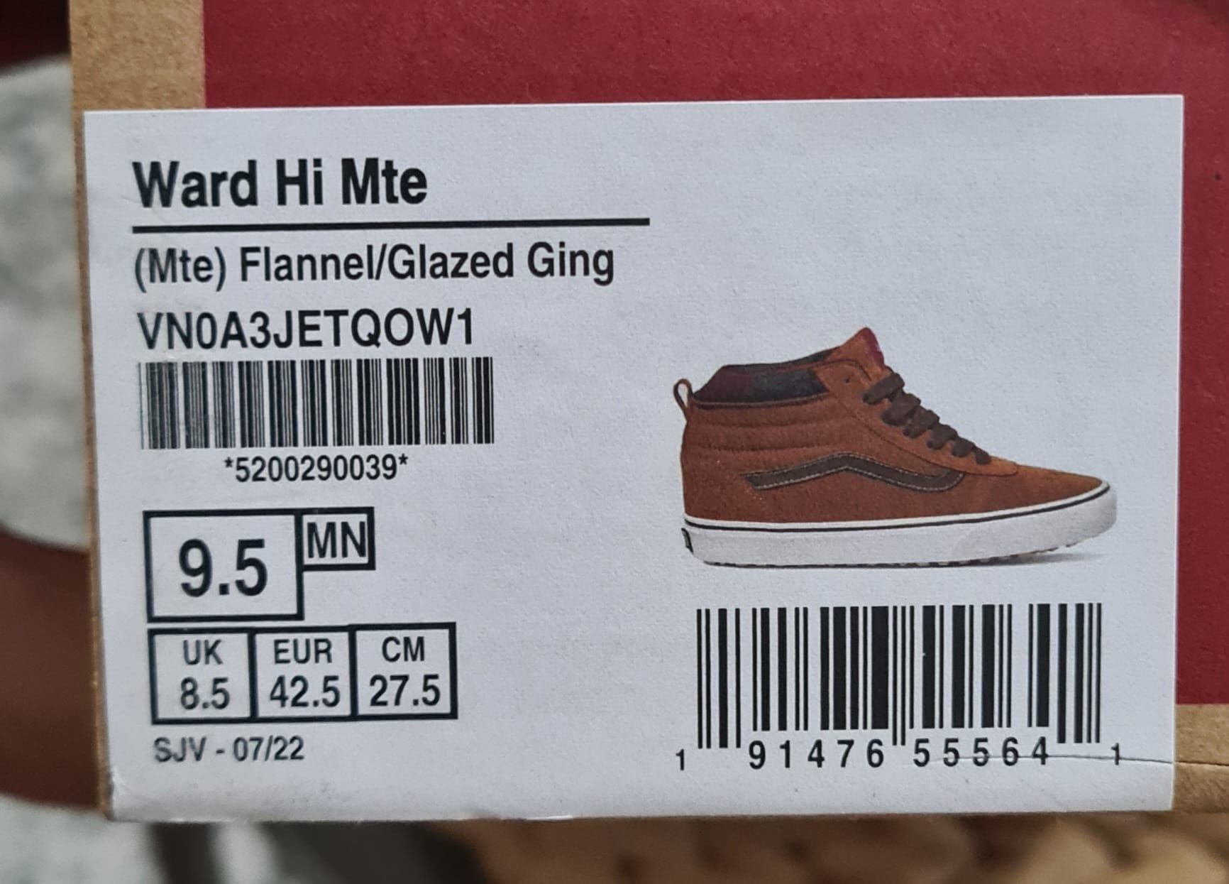 Ténis usados uma vez, VANS ward hi mte, 42,5 europeu