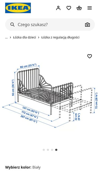 Sprzedam Regulowaną rame łóżka Minnen z ikea 80×200