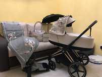 Коляска Cybex Priam 2в1 Simply Flowers beige + Koi на шассі rose gold