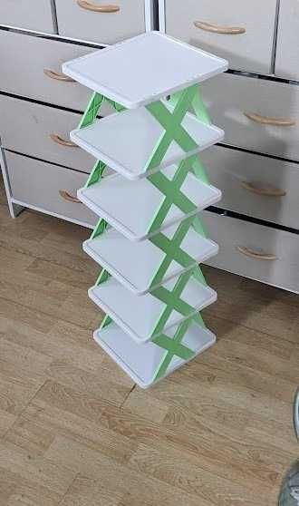 Stojak regał na buty 6 poziomów, tworzywo, składany, nieużywany