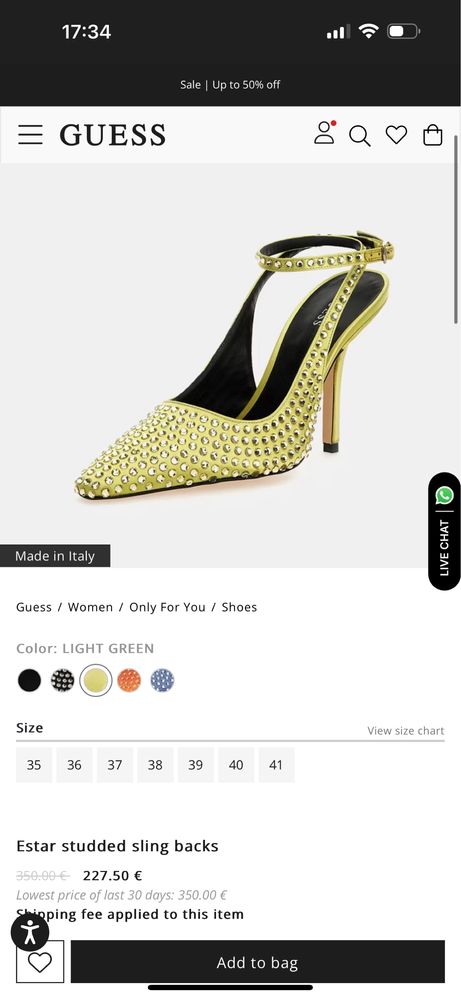 Туфлі Guess, 37 розмір