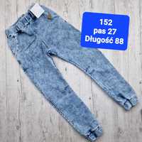 Spodnie 152  dekatyzowane mimi bawełniane chłopięce joggery