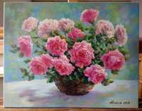 Картина маслом "Букет роз "