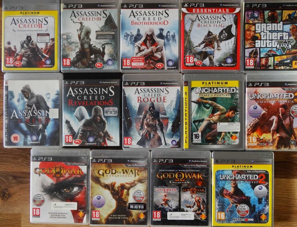 Gry PS3 God Od War wstąpienie Collection 3 Asassins Creed Uncharted