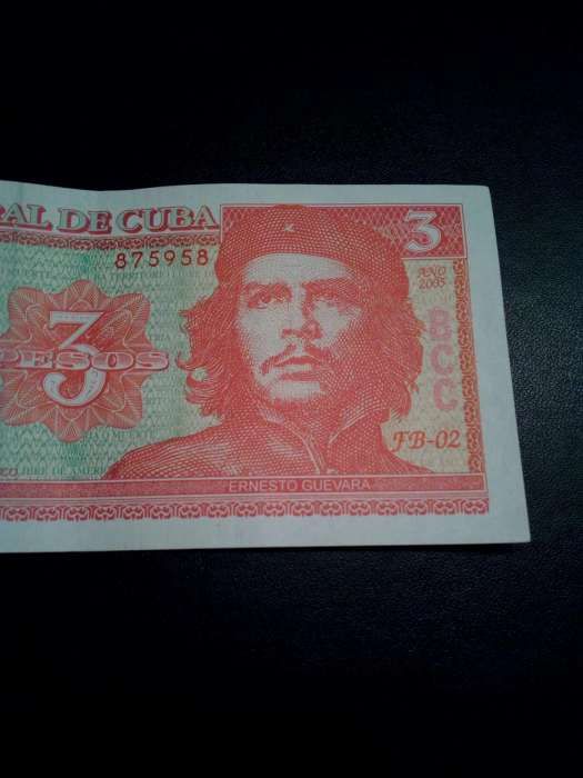 Nota che Guevara 3 pesos cubanos cuba dinheiro moedas portes incluídos