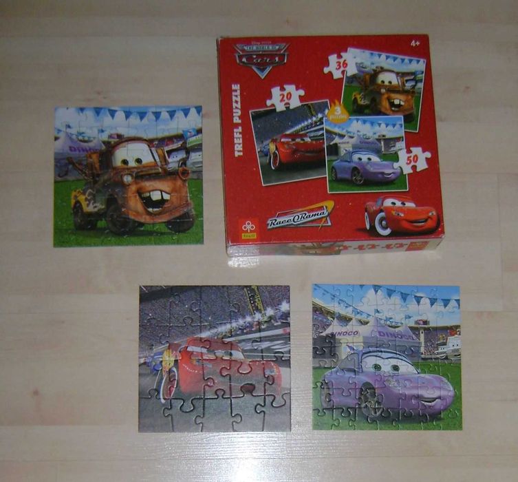 PUZZLE 4 sztuki puzzli dla chłopca Cars Zygzak