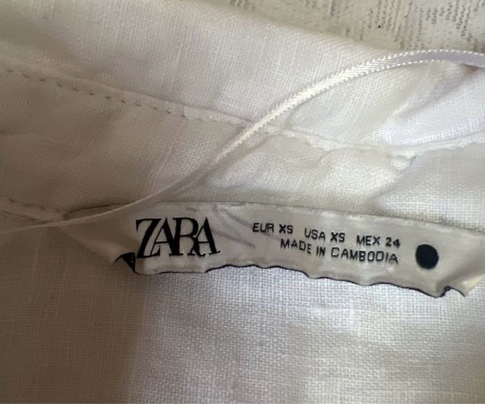 Рубашка белая лен ZARA