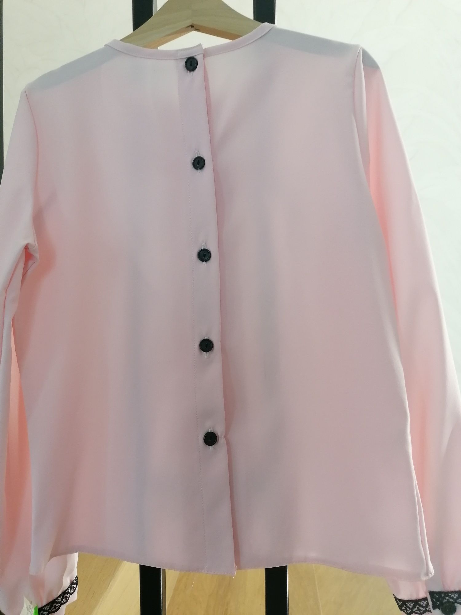 Elegancka bluzka dziewczęca różowa r. 128