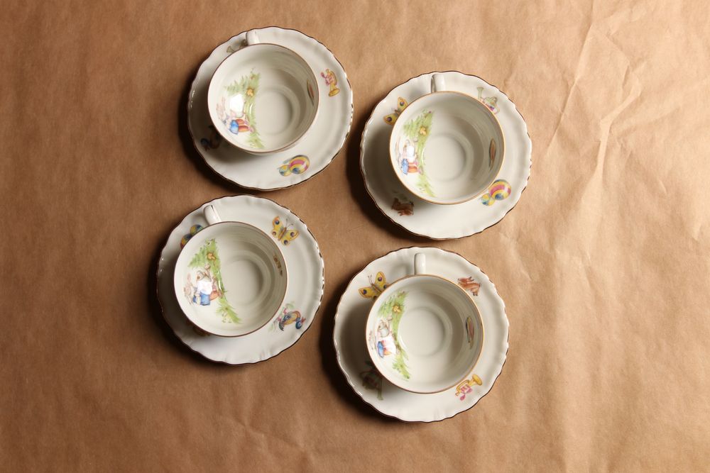 Serwis dla 4 os. mokka porcelana Bavaria Mitterteich dzbanek filiżanka