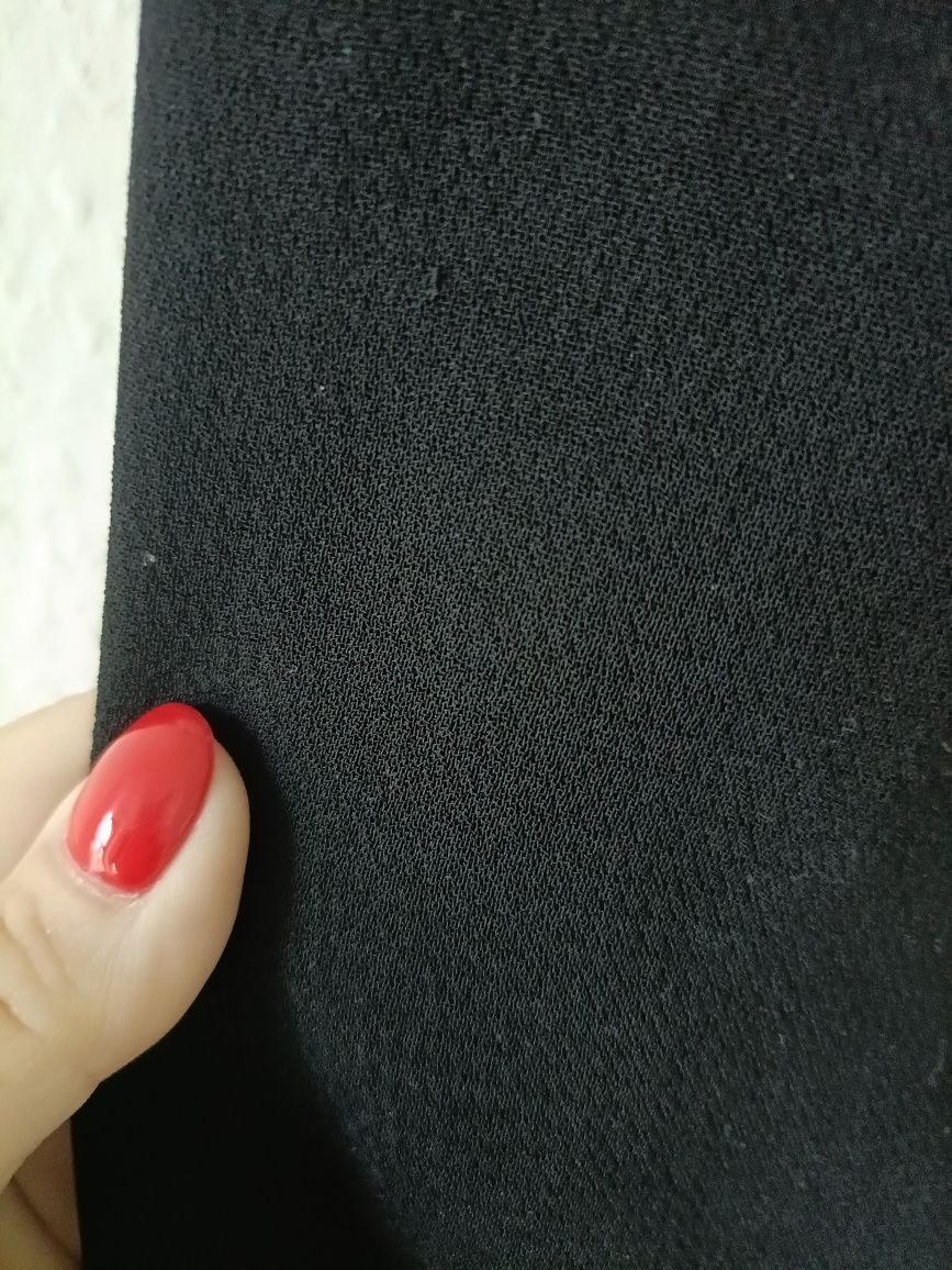 Czarne spodnie prosta szeroka nogawka manon plants rozm. S/M