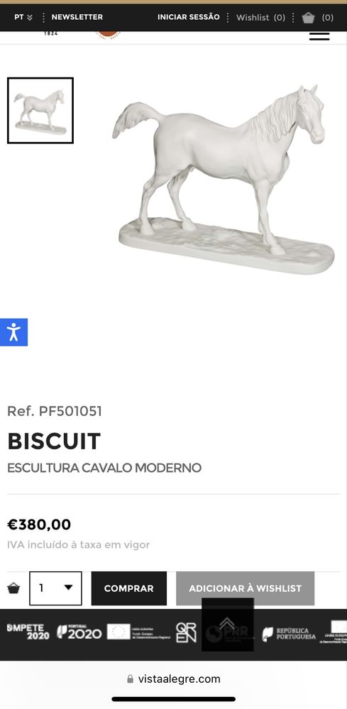 Escultura Vista Alegre Cavalo Biscuit