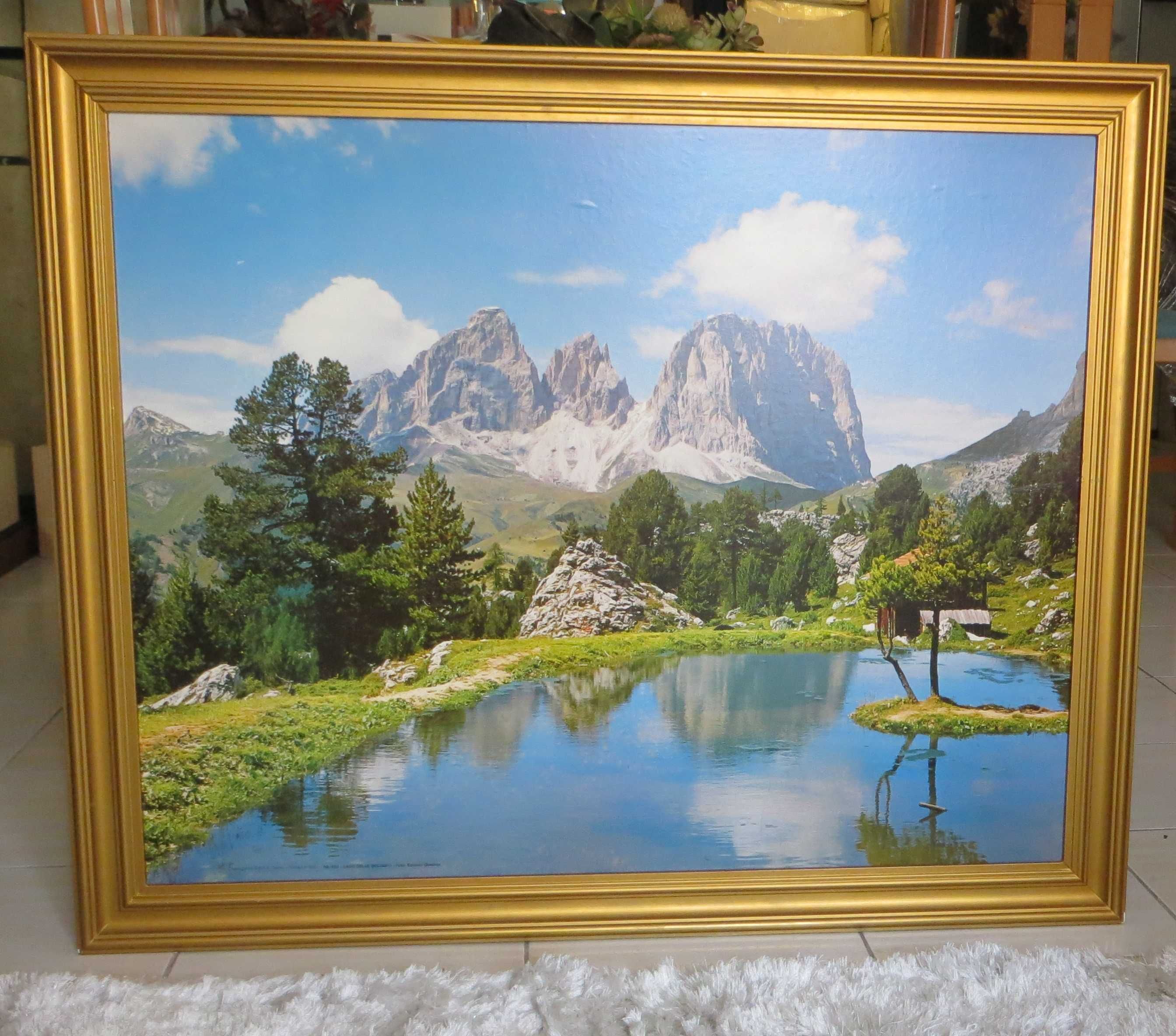 Quadro Lago Delle Dolomiti, Giuseppe Ghedina Espec. Afligida Certif.