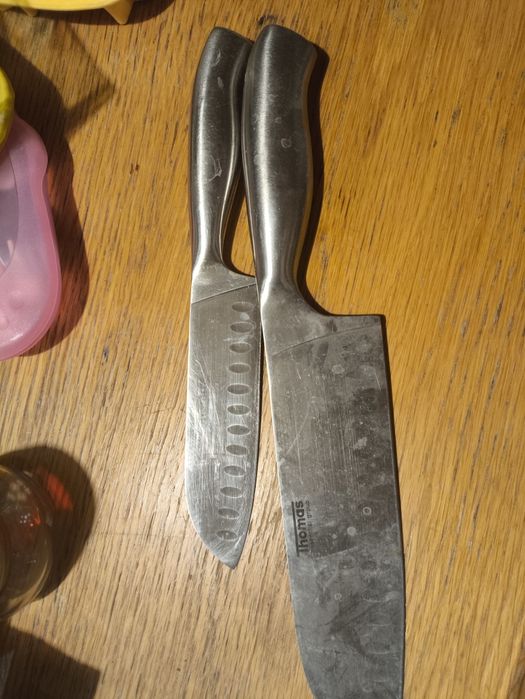 Zestaw duże noże kuchenne stał nierdzewna