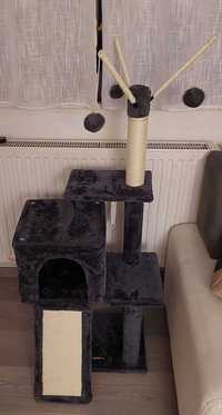 Stabilny drapak dla kota legowisko budka 118cm + 3 zabawki
