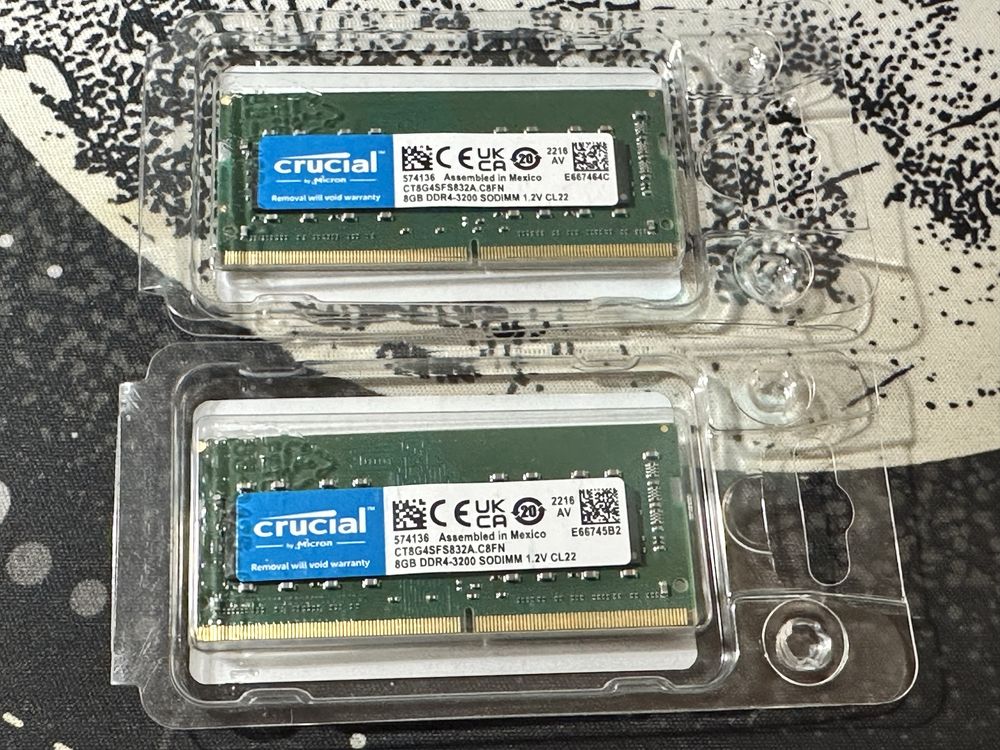 Memória RAM Crucial SO-DIMM DDR4 3200MHz pack 16 Gb (2x8 Gb)