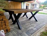 Stół mega solidny sosnowy 212x96 gr.blatu 8cm klejony loft