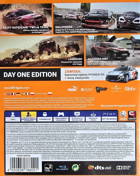 DIRT 4 PL Playstation 4 Playstation 5 PS4 PS5 Sklep Multigames Kraków