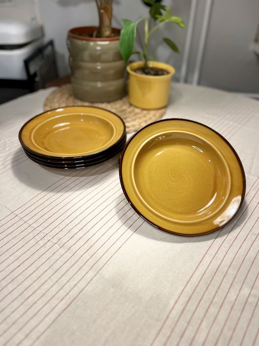 Talerze głębokie PRL Pruszków Porcelit 5 szt