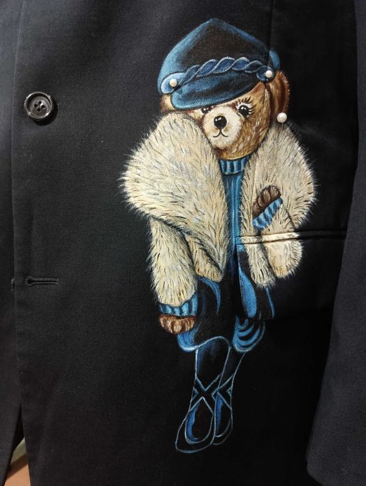 Пиджак оверсайз с росписью в стиле Ralph Lauren