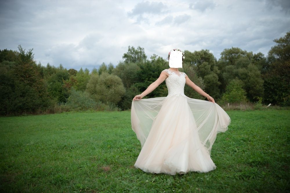 sukienka ślubna gipiura koronka ivory GDAŃSK ELBLĄG PASŁĘK