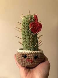 Kaktus na walentynki kwiatek walentynkowy rękodzieło prezent dla niej