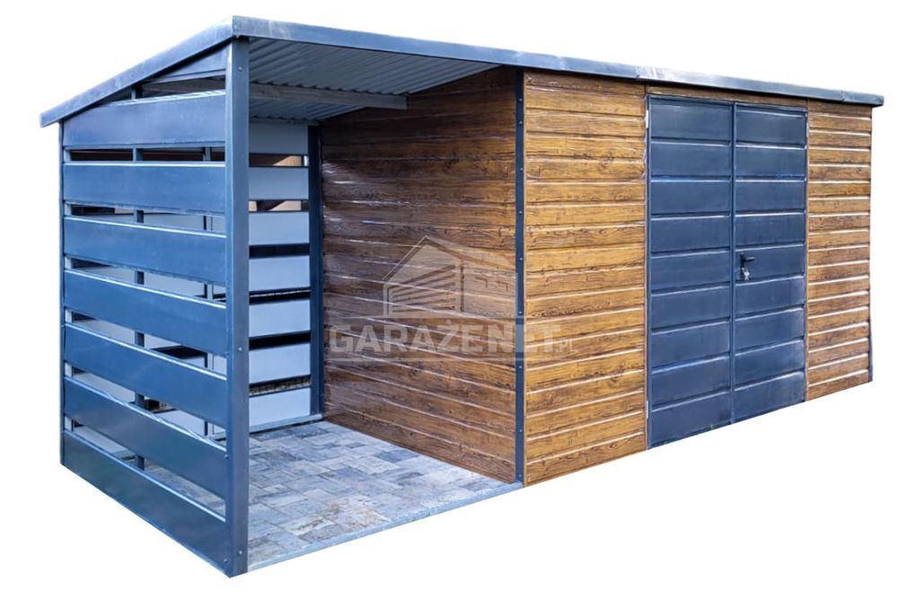 SCHOWEK DOMEK OGRODOWY 4X2M Wiata 1,5M Drewnopodobny Spad W Tył Gb440