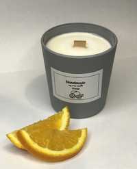 Соєва свічка ручного виробництва з ароматом "Orange",