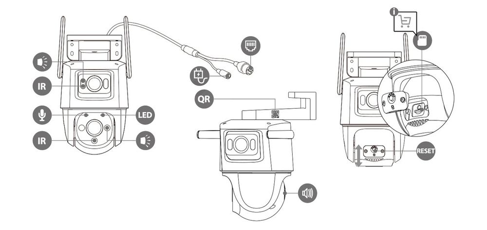 Wi-Fi IP камера Imou cruiser dual 8MP Две независимые камеры,