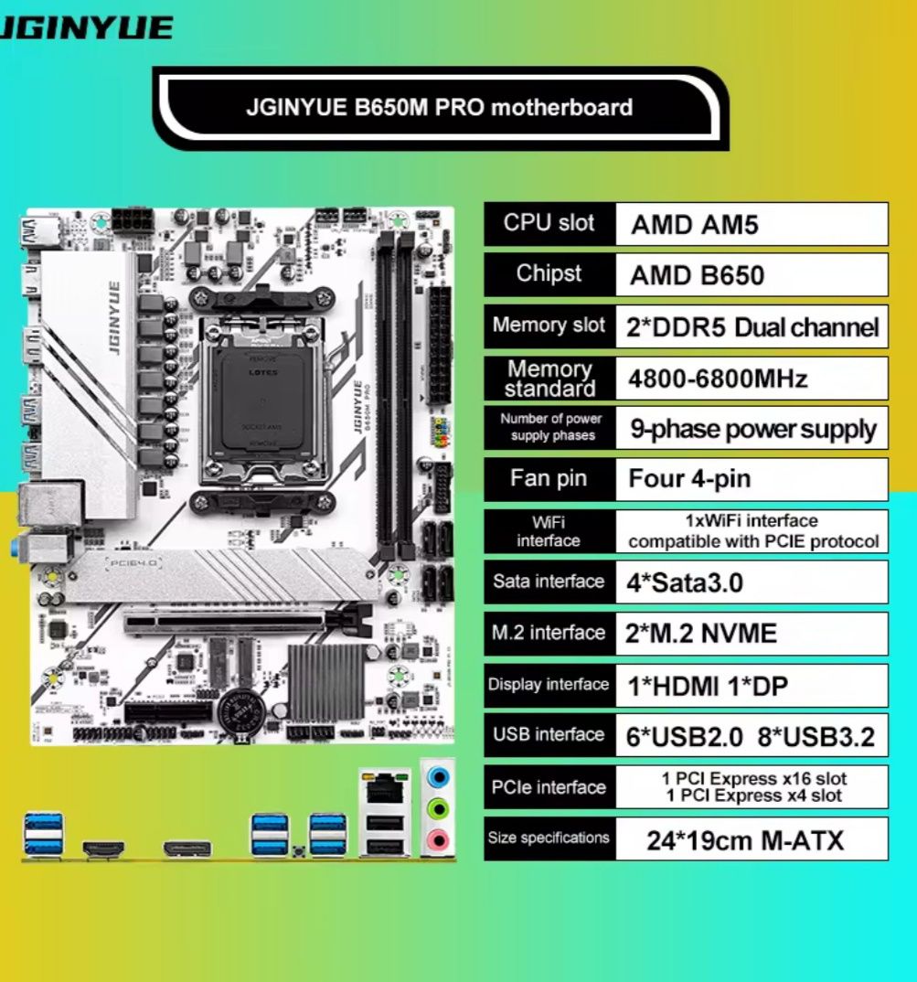 Комплет AM5 B650, Ryzen 5 8400f, DDR5 32GB 6000Mhz
