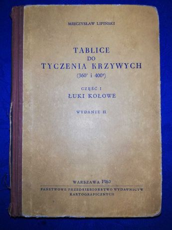 Tablice do tyczenia krzywych, część I, Łuki kołowe