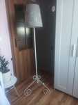 Lampa stojąca szary klosz