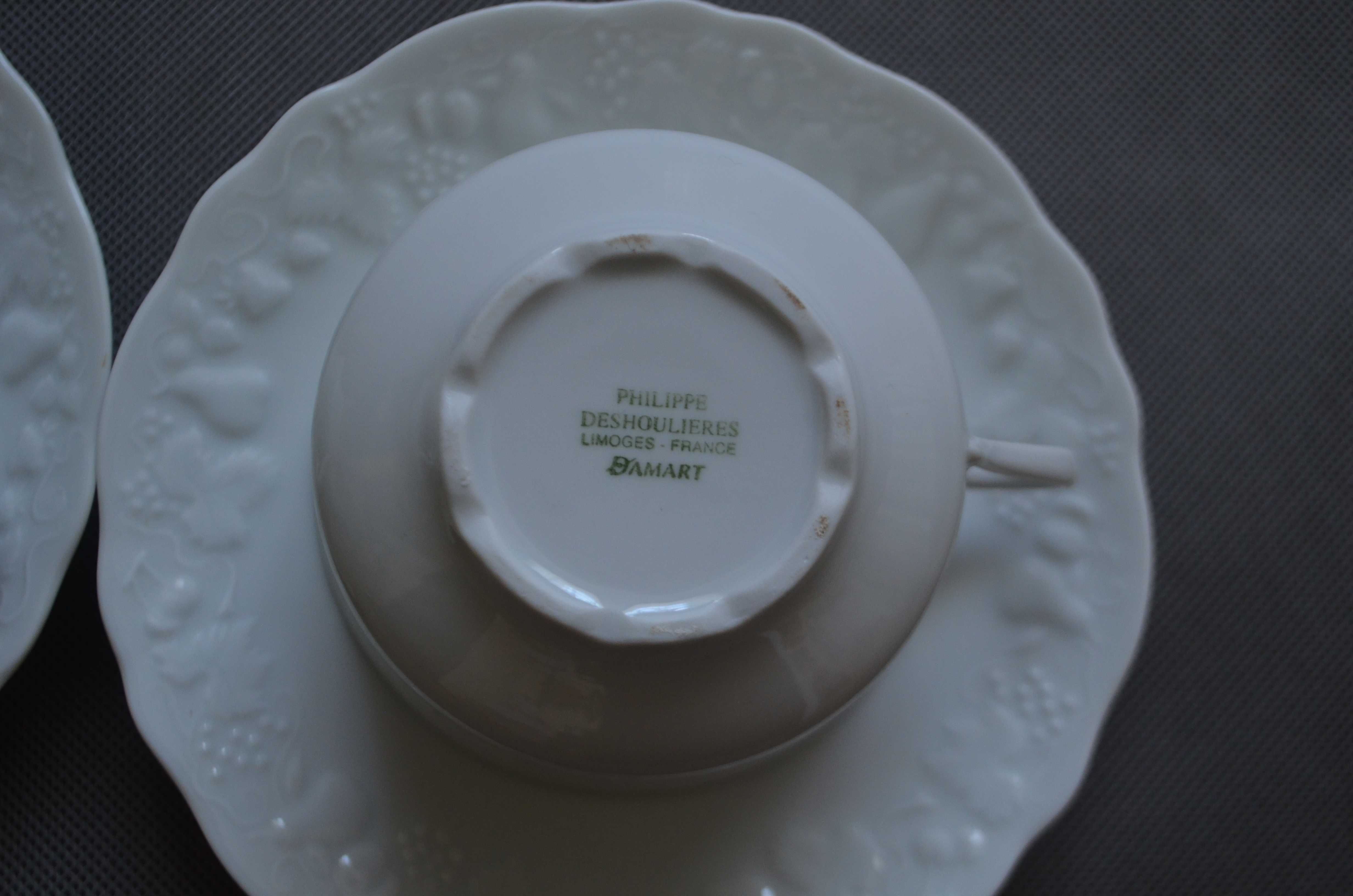 duża filiżanka herbaciana porcelana Limoges Philippe 2 sztuki