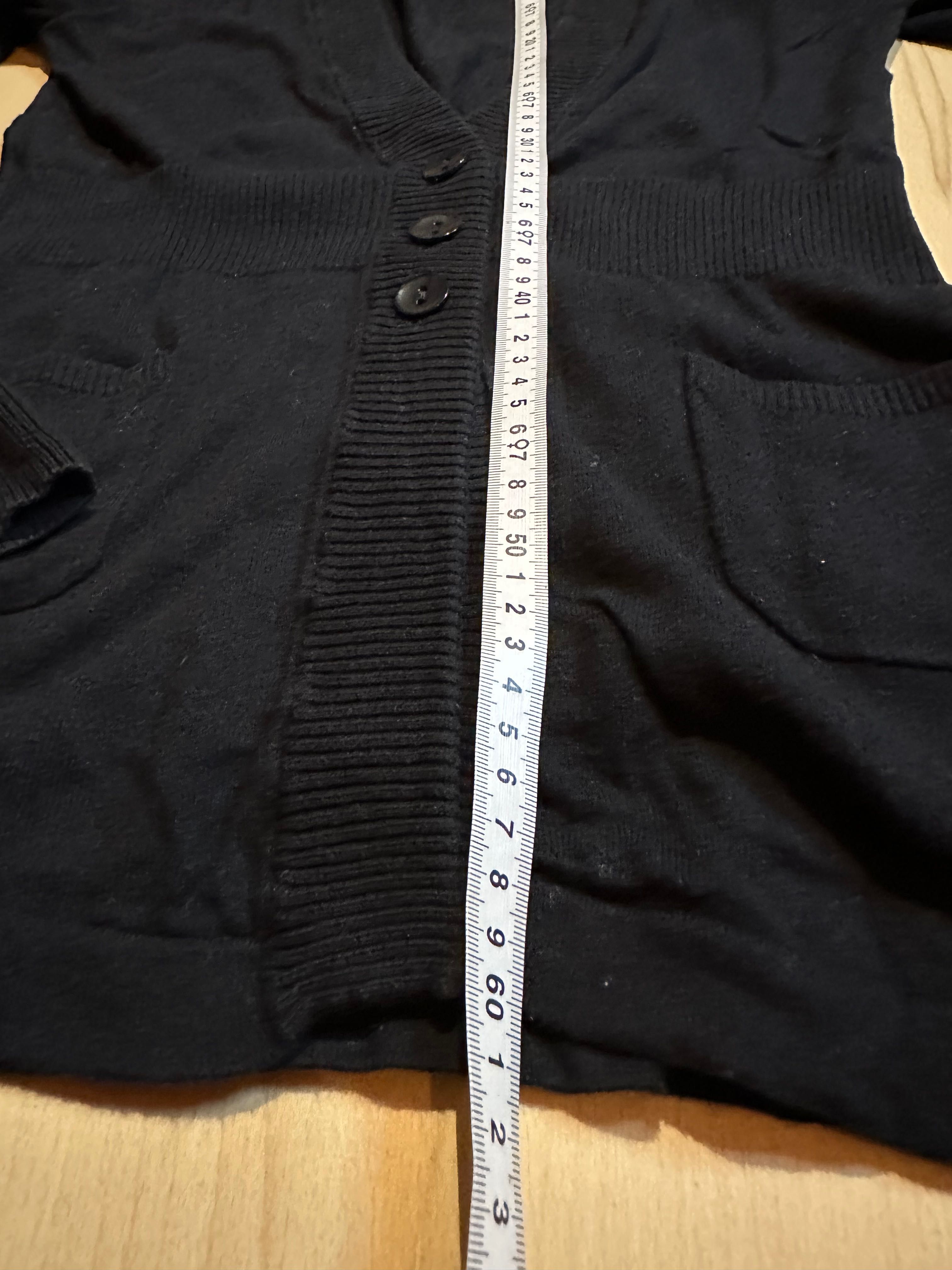 Review bawełniany sweter guziki czarny granat damski v neck
