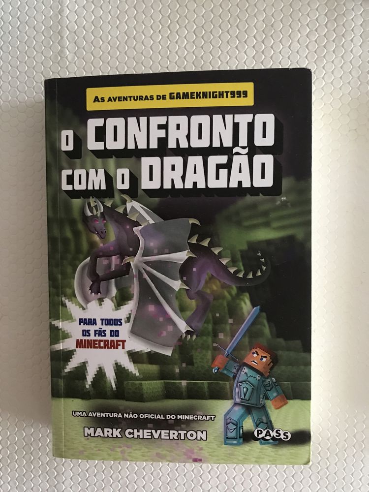 Livro “O confronto com o dragão”, de Mark Cheverton, Minecraft