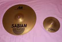 Conjunto Pratos Bateria (Crash Sabian 14", Splash 6" Zildjian)