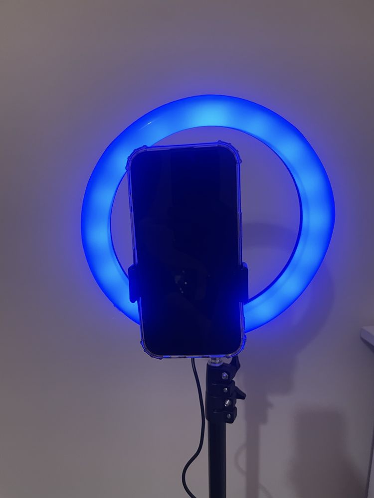 Lampa Pierścieniowa RGB LED Ring 26cm 80W ze Statywem do Selfie