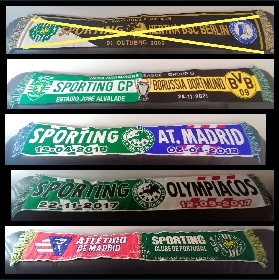 Cachecóis Benfica, Belenenses, Sporting, Porto, Carlsberg, Sagres