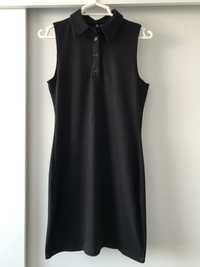 Sukienka H&M Divided rozmiar M/38 czarna w prążki z kołnierzykiem!