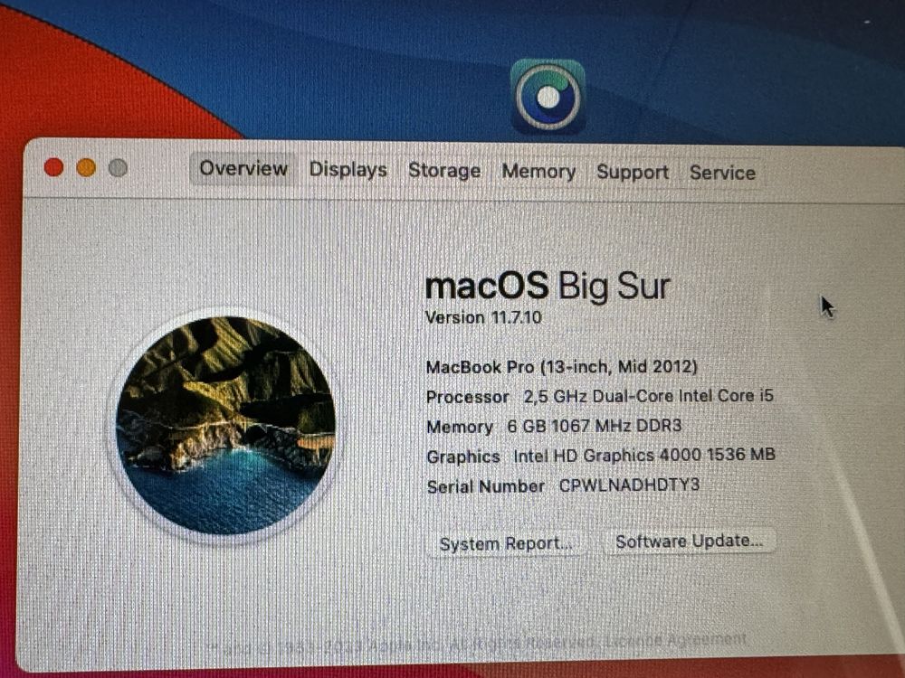 Mac book Pro 13 , core i5, 6gb , 256 ssd