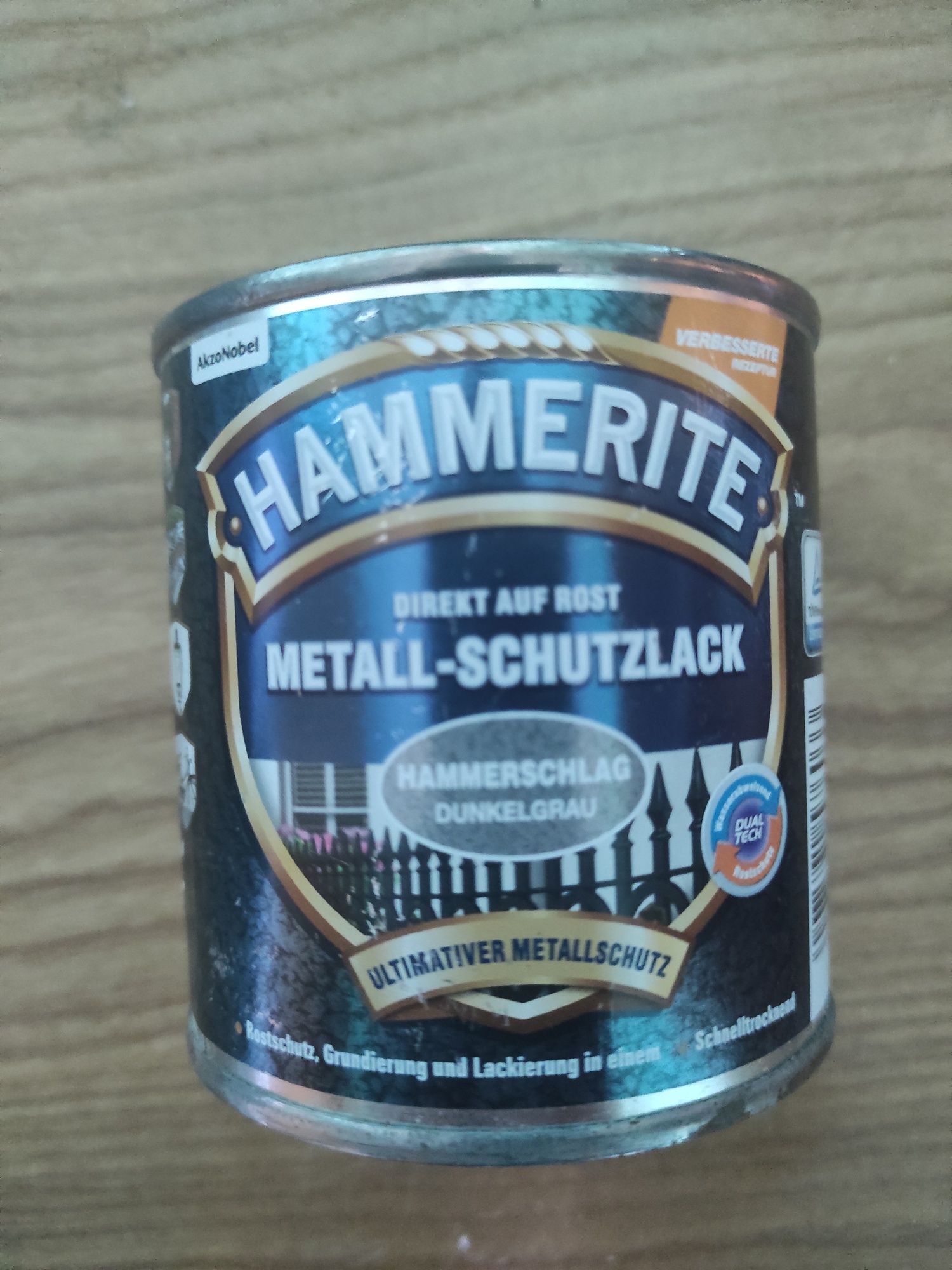 Фарба захист на для металу HAMMERITE HAMMER темно-сіра 250ml