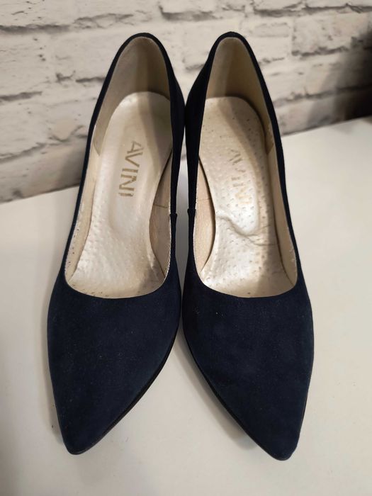 Szpilki damskie zamszowe granatowe Lavini rozm. 37