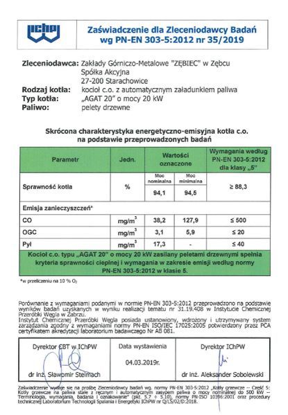 Kocioł, piec na pelet Zębiec AGAT LKP 20 kW - 5 klasa - ECODESIGN