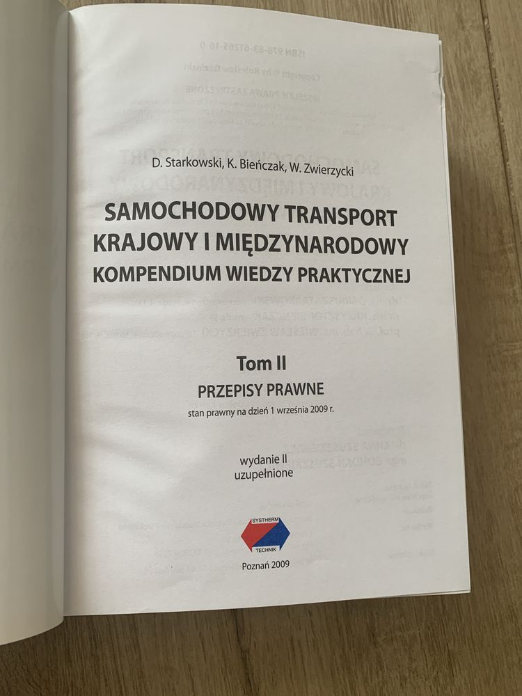 Książka samochodowy transport krajowy i międzynarodowy