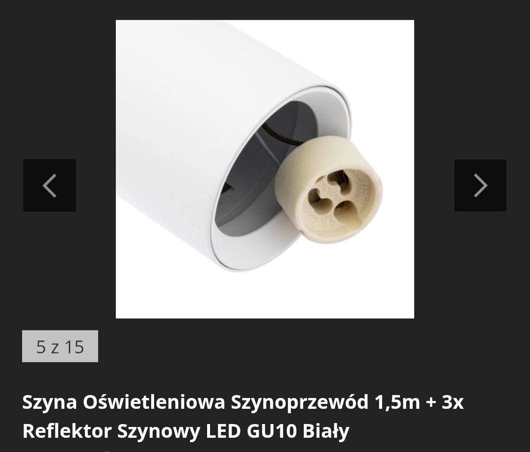 Reflektor szynowy biały GU10