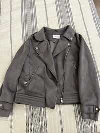 Байкерська курточка жіноча розмір 46 сіра замшева