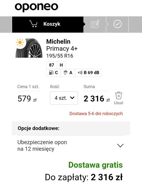 Michelin Primacy 4 195/55 R16 4 opony letnie
