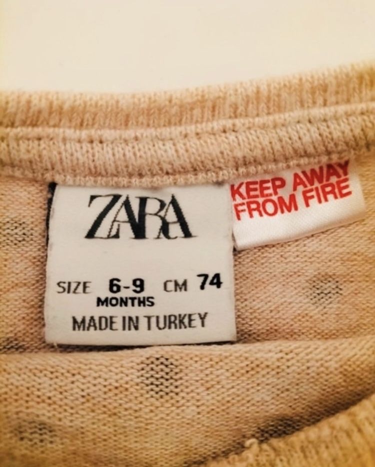 Beżowa sukienka sweterkowa z tiulem Zara r. 74