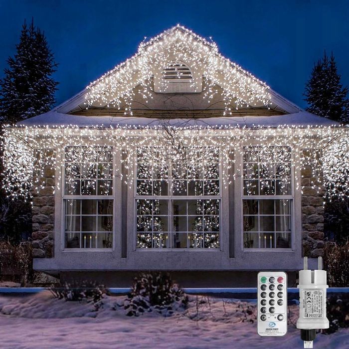 LED lodowe sople łańcuch świetlny na zewnątrz, WOWDSGN 20M 880LED