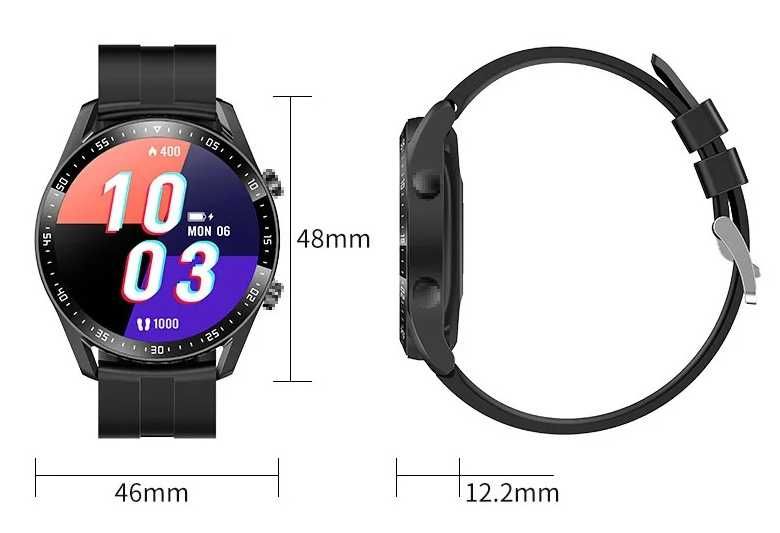 Smartwatch C300/GT Watch - Tętno, Ciśnienie krwi, SpO2, Telefon BT